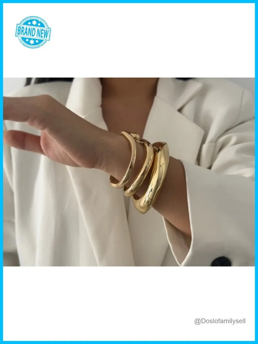 Gold Bangles Women Stackable Bracelet Set Non Tarnish Waterproof